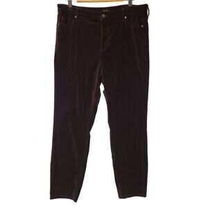 High-Rise Luxe Velvet Tapered Pant Dark Wine Fall Winter Whimsigoth Womens 14/34